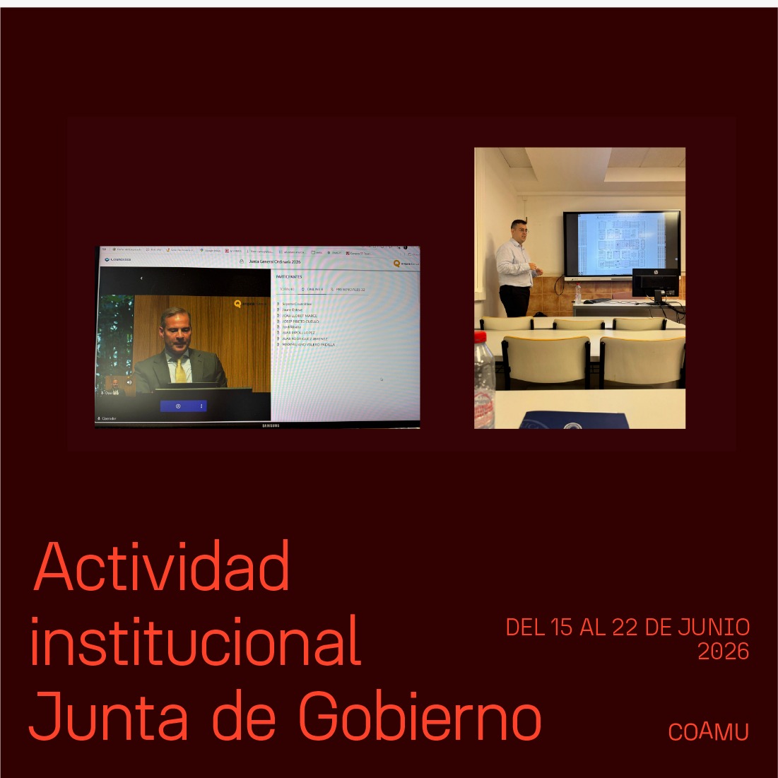 ACTIVIDAD INSTITUCIONAL JUNTA DE GOBIERNO 16 AL 22 DE JUNIO 2026