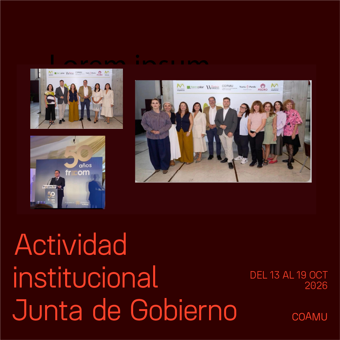 Actividad institucional junta de gobierno 13 al 16 de octubre 2026