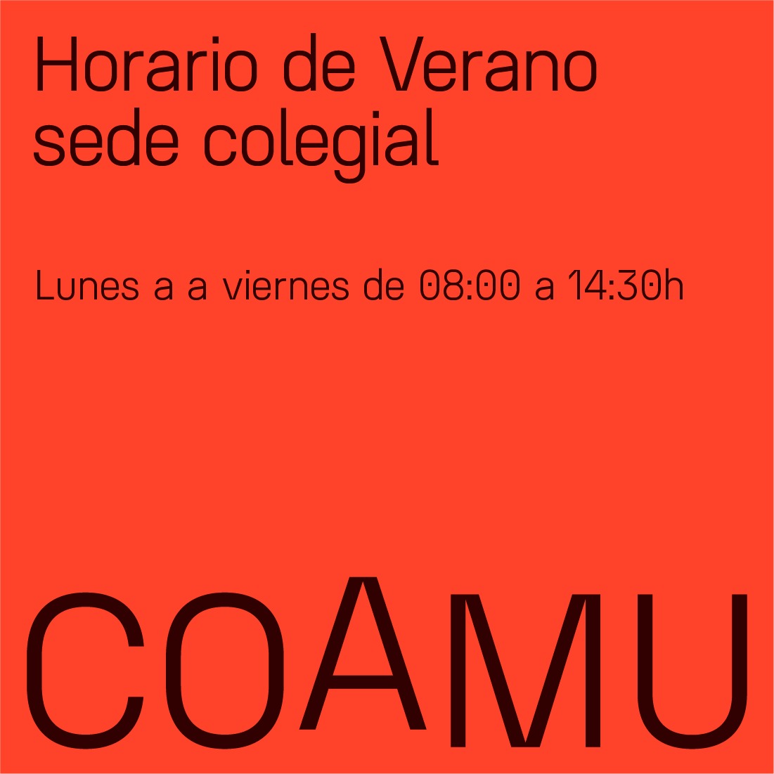 HORARIO VERANO COAMU
